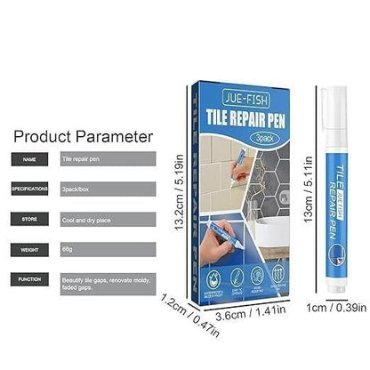 Tile Repair Pen (Pack of 2) Grout Pen for Bathroom, Kitchen, Floor & Wall Tiles